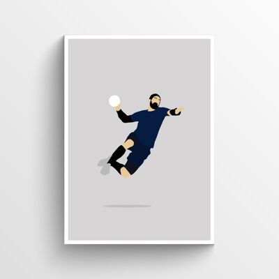 Nikola Karabatić - Print - Din A4 - Weiß - Aluminium