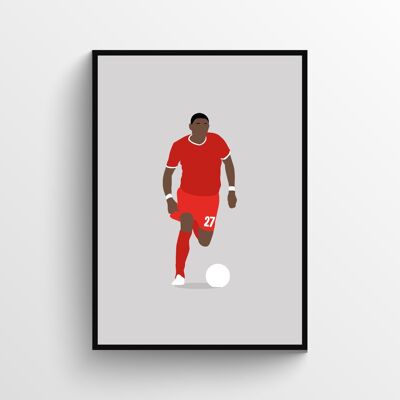 David Alaba - Print - Din A4 - Schwarz - Aluminium