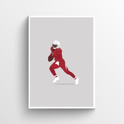 Kyler Murray - Print - Din A3 - Weiß - Aluminium