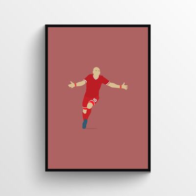 Arjen Robben - Print - Din A3 - Schwarz - Aluminium