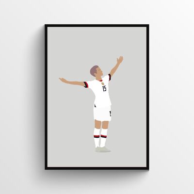 Megan Rapinoe - Print - Din A3 - Schwarz - Aluminium