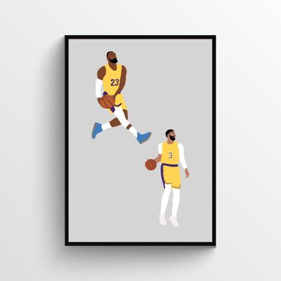 Lakers - Print - Din A4 - Schwarz - Aluminium