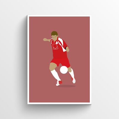 Lukas Podolski - Print - Din A3 - Weiß - Aluminium