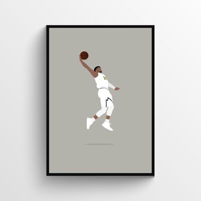 Jamal Murray - Print - Din A3 - Schwarz - Aluminium