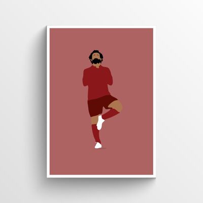 Mo Salah - Print - Din A4 - Weiß - Aluminium