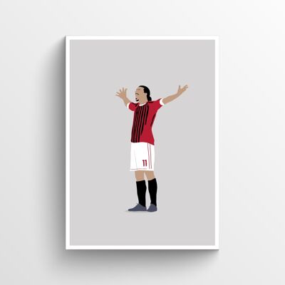 Zlatan Ibrahimović - Print - Din A4 - Weiß - Aluminium