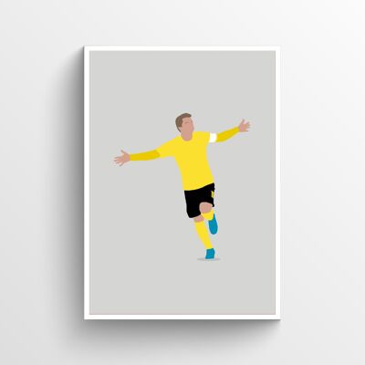 Marco Reus - Print - Din A3 - Weiß - Aluminium