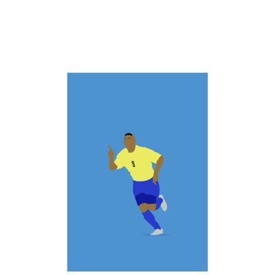 Ronaldo - Print - Din A3 / Blau - ohne Rahmen - ohne Rahmen