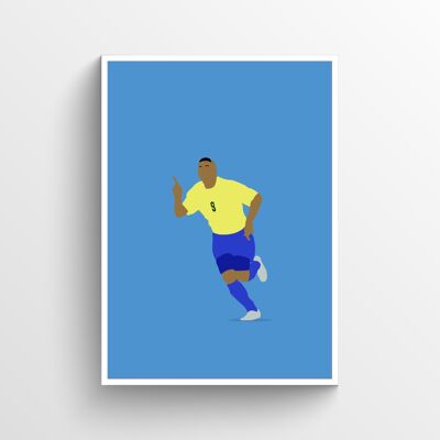 Ronaldo - Print - Din A4 / Blau - Weiß - Aluminium
