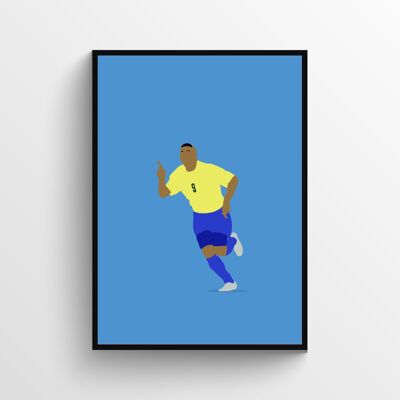 Ronaldo - Print - Din A4 / Blau - Schwarz - Aluminium