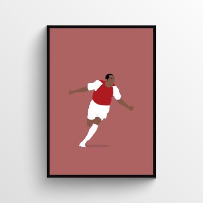 Thierry Henry - Print - Din A4 - Schwarz - Aluminium