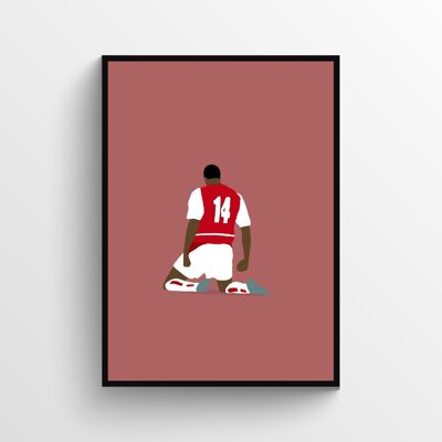 Thierry Henry - Print - Din A4 / Kniejubel - Schwarz - Aluminium