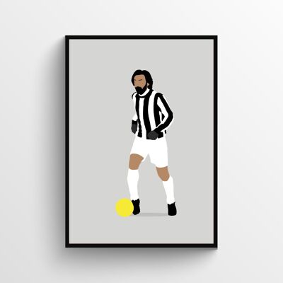 Andrea Pirlo - Print - Din A3 - Schwarz - Aluminium