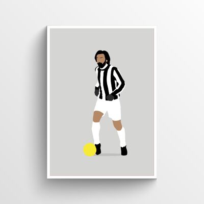 Andrea Pirlo - Print - Din A4 - Weiß - Aluminium