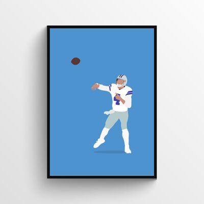 Dak Prescott - Print - Din A4 - Schwarz - Aluminium