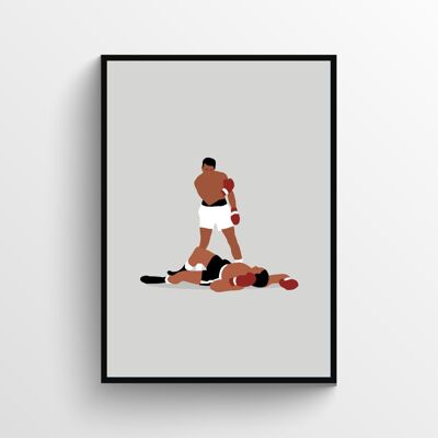 Muhammad Ali - Print - Din A4 - Schwarz - Aluminium