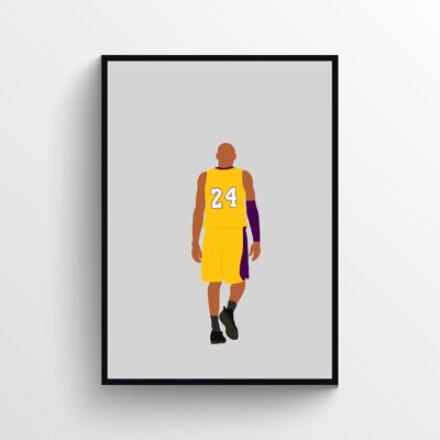 Kobe Bryant - Print - Din A3 - Schwarz - Aluminiium