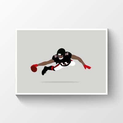 Julio Jones - Print - Din A3 - Weiß - Aluminium