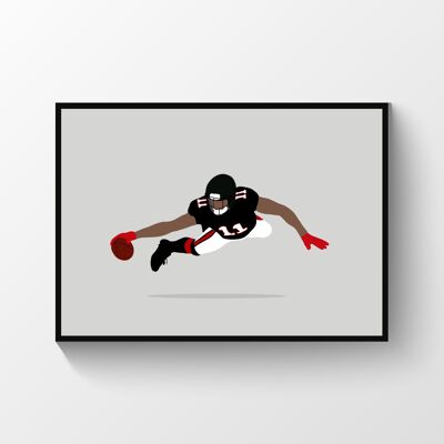 Julio Jones - Print - Din A3 - Schwarz - Aluminium