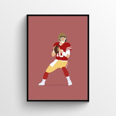 Jimmy Garoppolo - Print - Din A3 - Schwarz - Aluminium