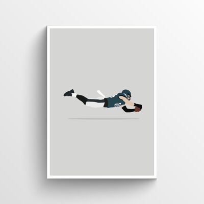 Zach Ertz - Print - Din A4 - Weiß - Aluminium