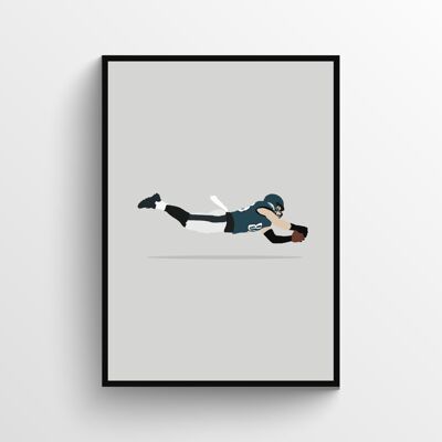 Zach Ertz - Print - Din A3 - Schwarz - Aluminium