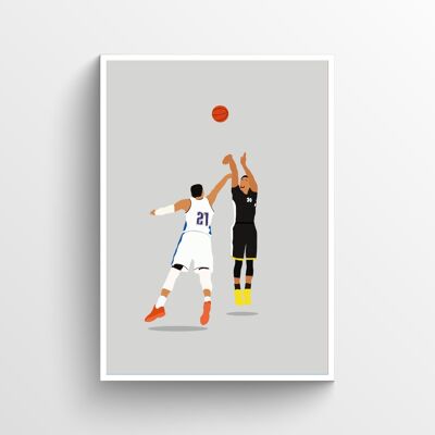 Stephen Curry - Print - Din A4 - Weiß - Aluminium