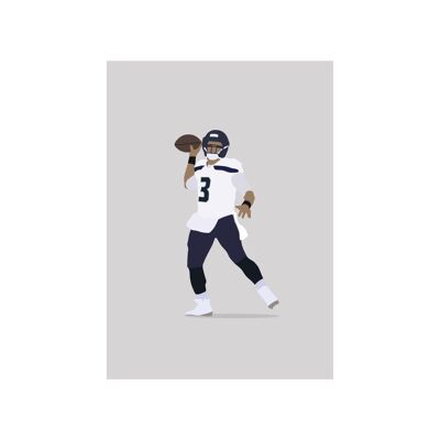 Russell Wilson - Print - Din A4 - ohne Rahmen - ohne Rahmen