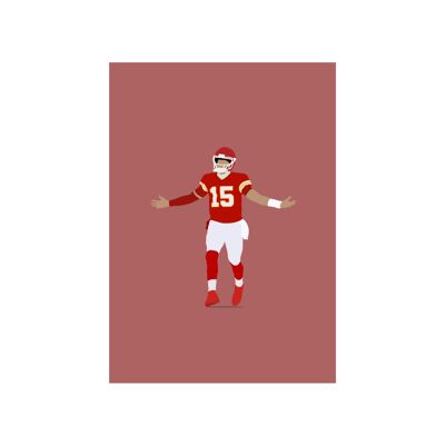 Patrick Mahomes - Print - Din A4 - ohne Rahmen - ohne Rahmen