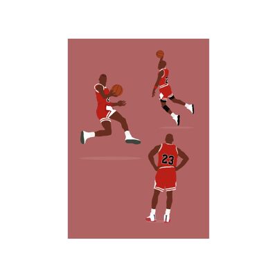 Michael Jordan Bulls - Print - Din A3 - ohne Rahmen - ohne Rahmen
