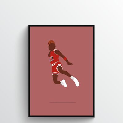 Michael Jordan - Print - Din A3 - Schwarz - Aluminium