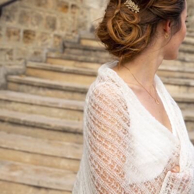 Ivory lace bridal stole