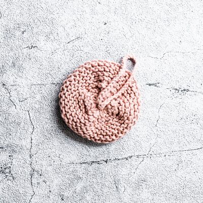 Zero Waste - Spugna "Ninon" in cotone tawashi - rosa cipria