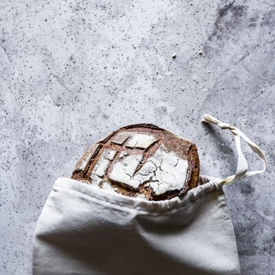 Round bread bag - plain ecru