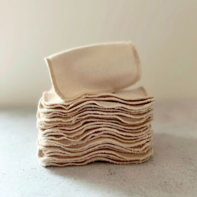 Zero Waste - Large double-sided washable make-up remover wipe in organic cotton