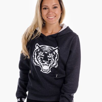 SWEAT À CAPUCHE TIGRE GRAPHITE