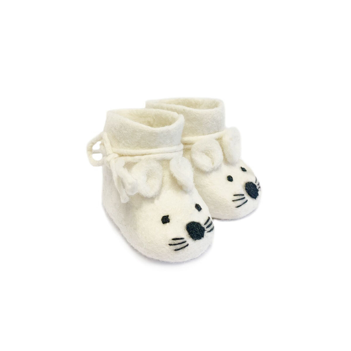 Babyschuh Maus weiß (2D-SHO-MSW)