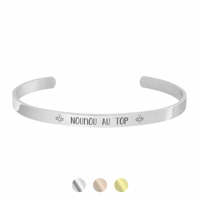 Jonc Acier Inoxydable Argenté - Nounou au Top
