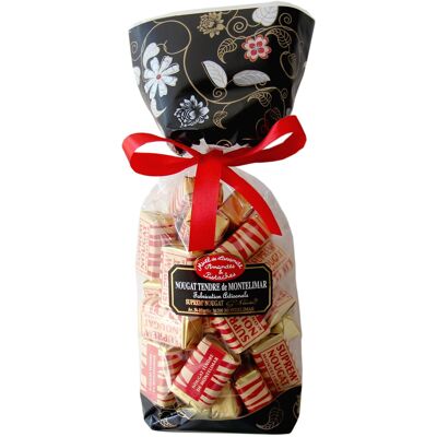 Beutel gefüllt mit Montélimar-Nougat-Dominosteinen – 300 g