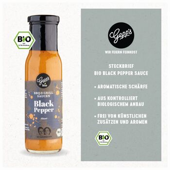 SAUCE AU POIVRE NOIR BIO Gepp's, 250 ml 2