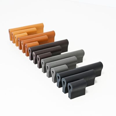 Leather handles for furniture MILANO-MINI in 5 immediately available colors - handmade in Germany - furniture handles, cupboard handles, kitchen handles, handles, pulls made of leather