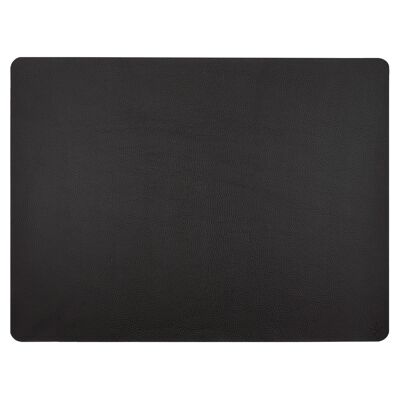 Almohadilla de escritorio de cuero de vaca, negro, 60 x 45 cm