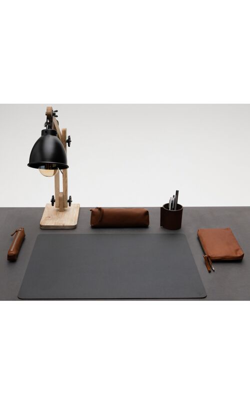 Schreibtischunterlage aus Rindleder, schwarz, 70 x 50 cm