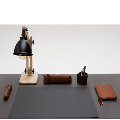 Schreibtischunterlage aus Rindleder, schwarz, 70 x 50 cm