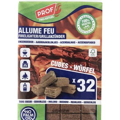 PROF 32 Natural Compressed Wood Fire Starters