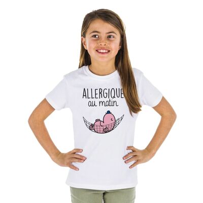 TSHIRT BLANC ALLERGIQUE AU MATIN - Kid Fille