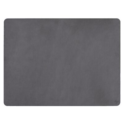 Almohadilla de escritorio de cuero genuino fino, gris, 60 x 45 cm