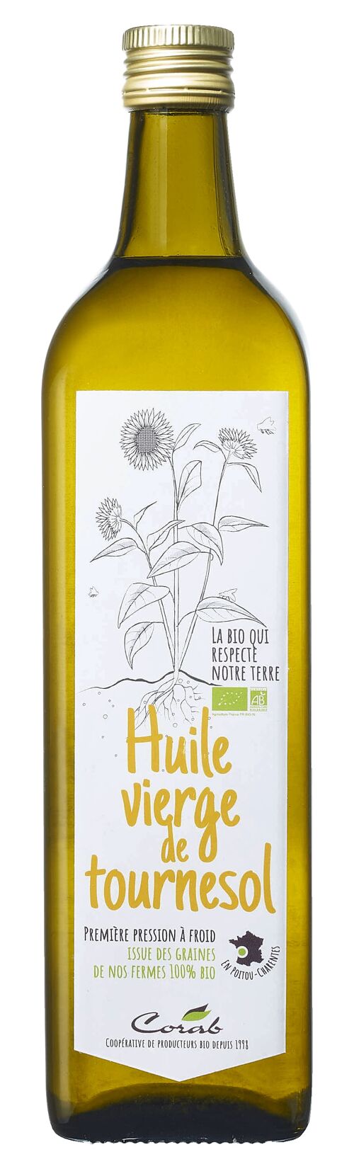 DESTOCKAGE - HUILE DE TOURNESOL BIO 1L - ORIGINE FRANCE