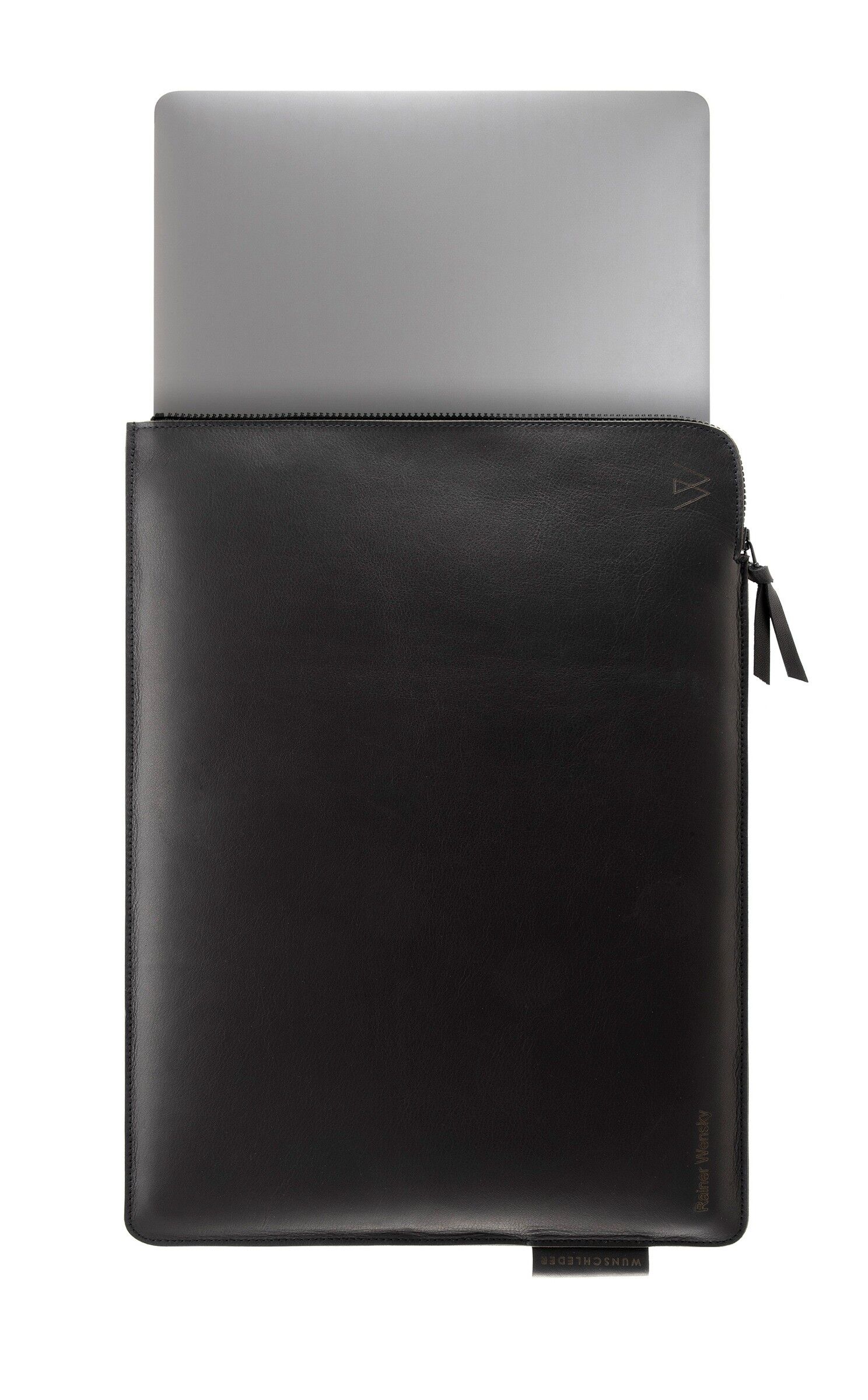 Custodia per tablet in vera pelle, nera