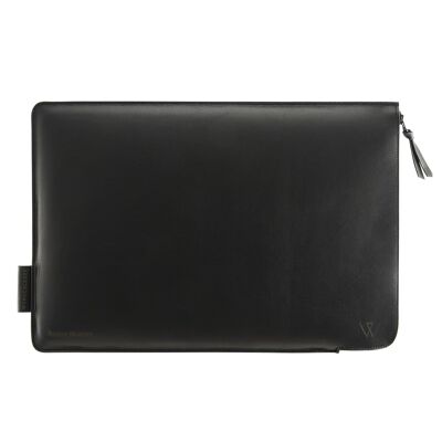 Notebook case made of leather, black